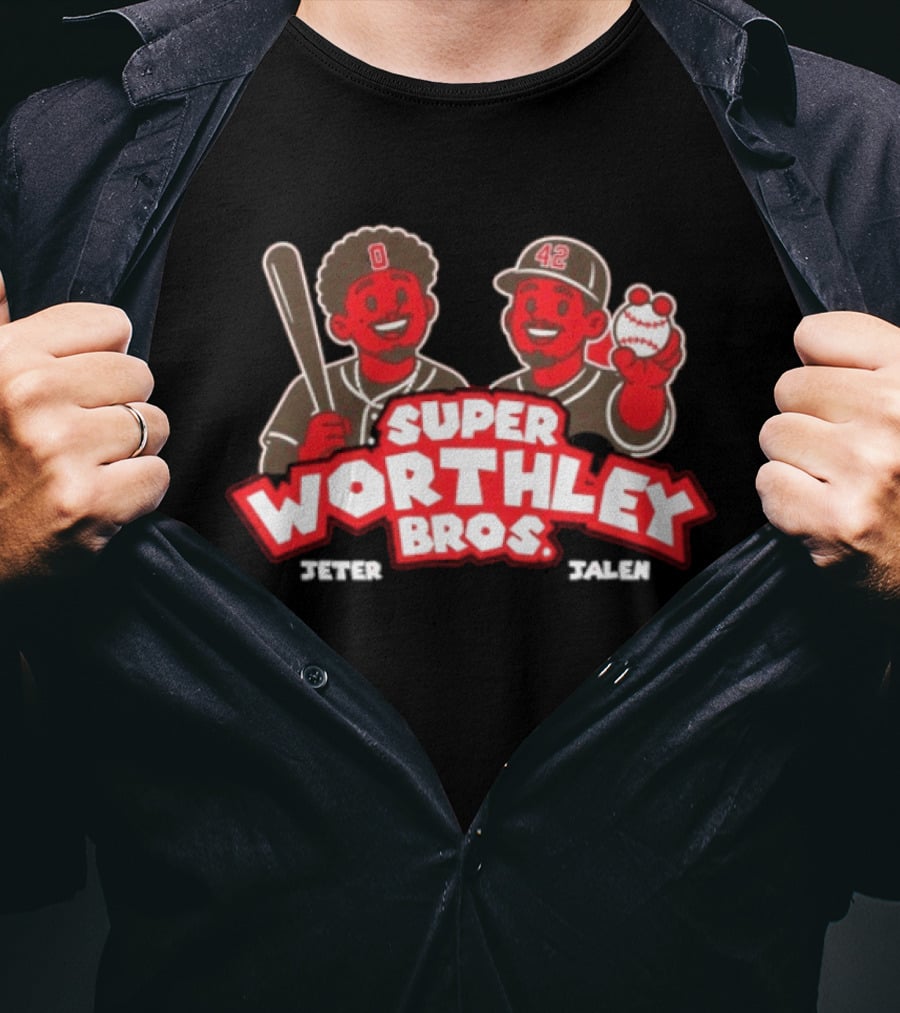 Super Worthley Bros Jeter Worthley Jalen Worthley Baseball Characters T-Shirt