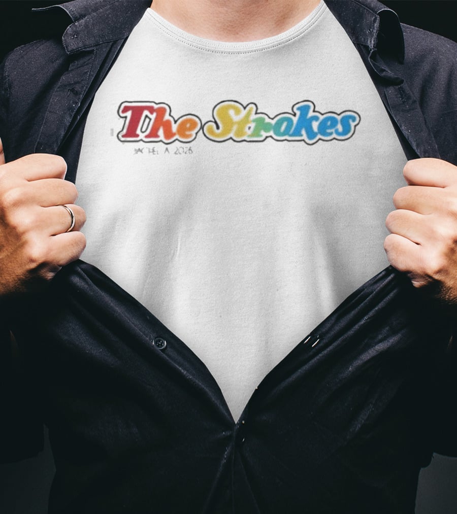 The Strokes Coachella 2026 Rainbow Gradient Indio California T-Shirt