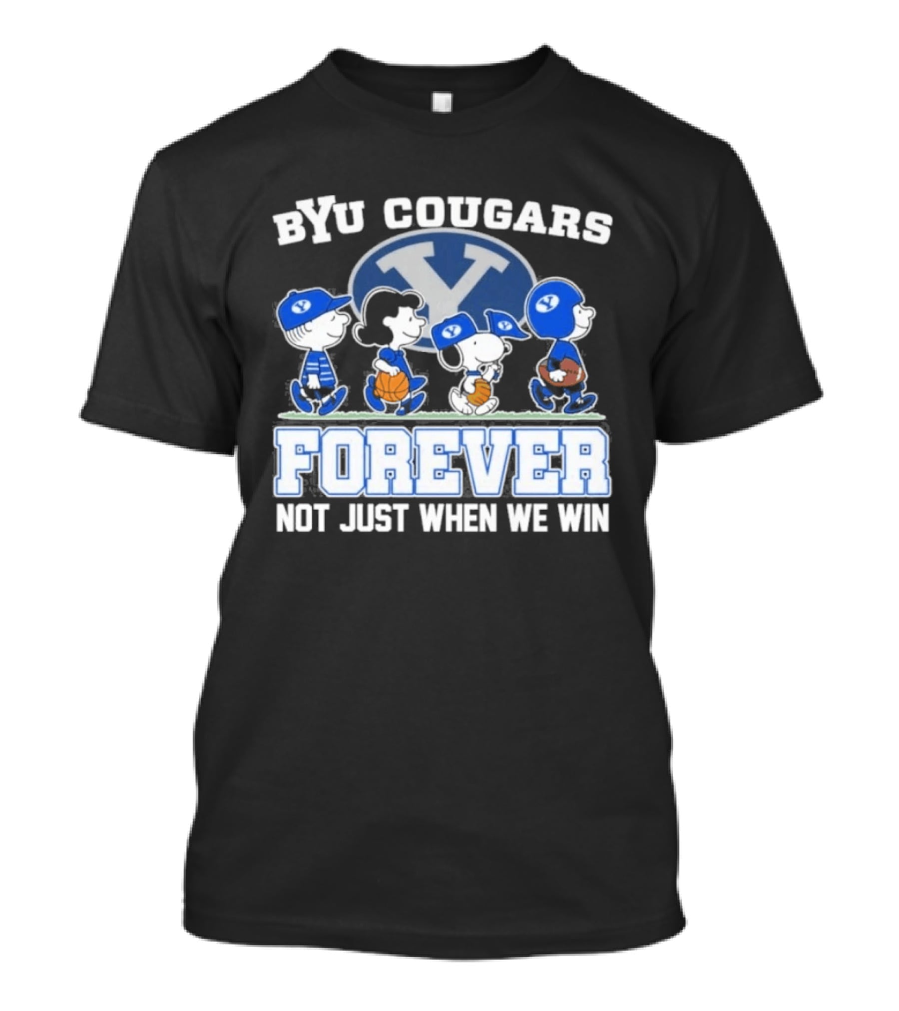 BYU Cougars Peanuts Abbey Road Forever Not Just When We Win T-Shirt