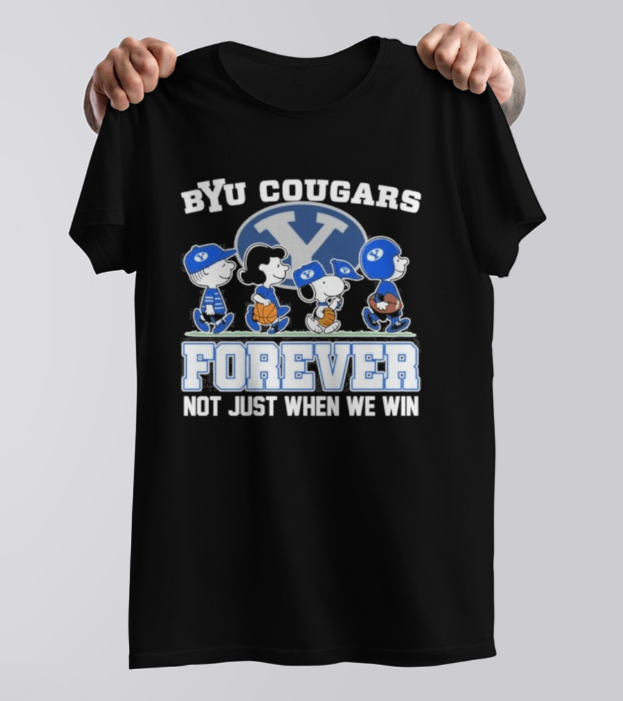 BYU Cougars Peanuts Abbey Road Forever Not Just When We Win T-Shirt