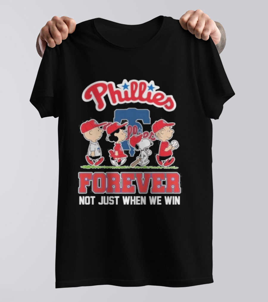 Philadelphia Phillies Peanuts Collaboration Abbey Road Forever Not Just When We Win T-Shirt