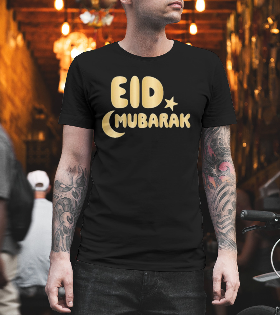 Eid Mubarak Crescent Moon And Star T-Shirt