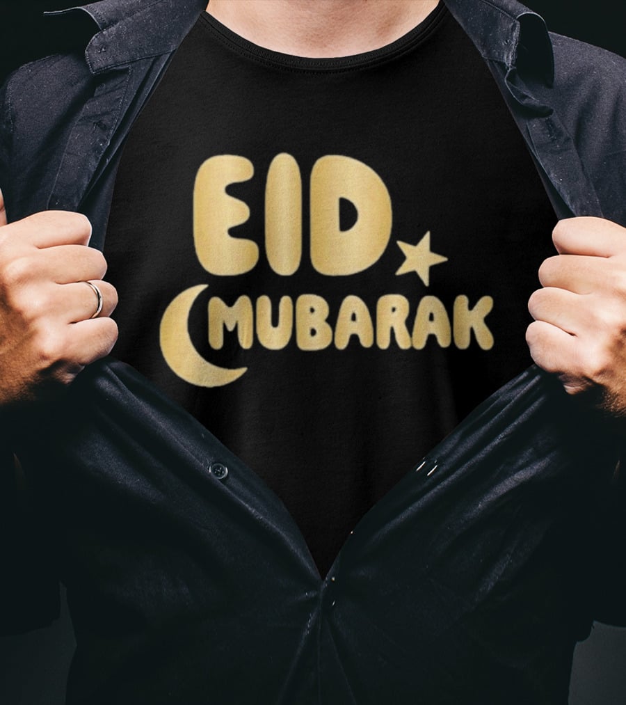 Eid Mubarak Crescent Moon And Star T-Shirt