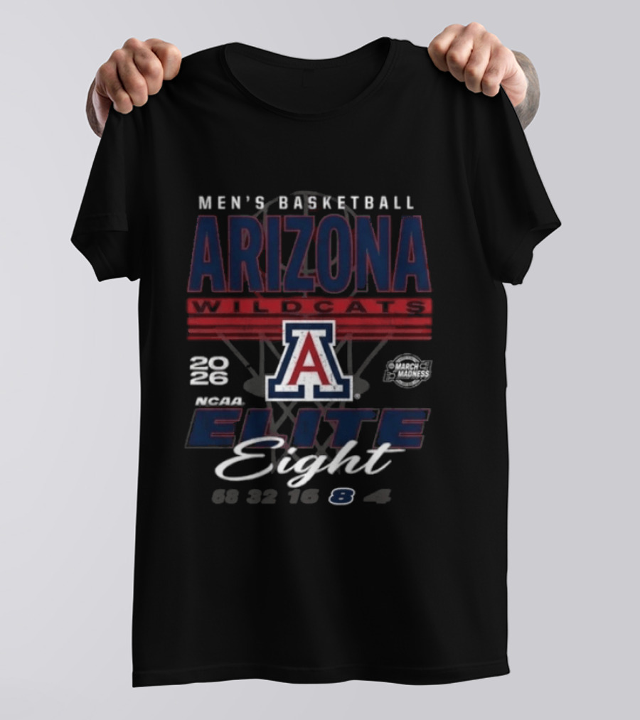 Arizona Wildcats Men's Basketball NCAA Elite Eight 2026 T-Shirt