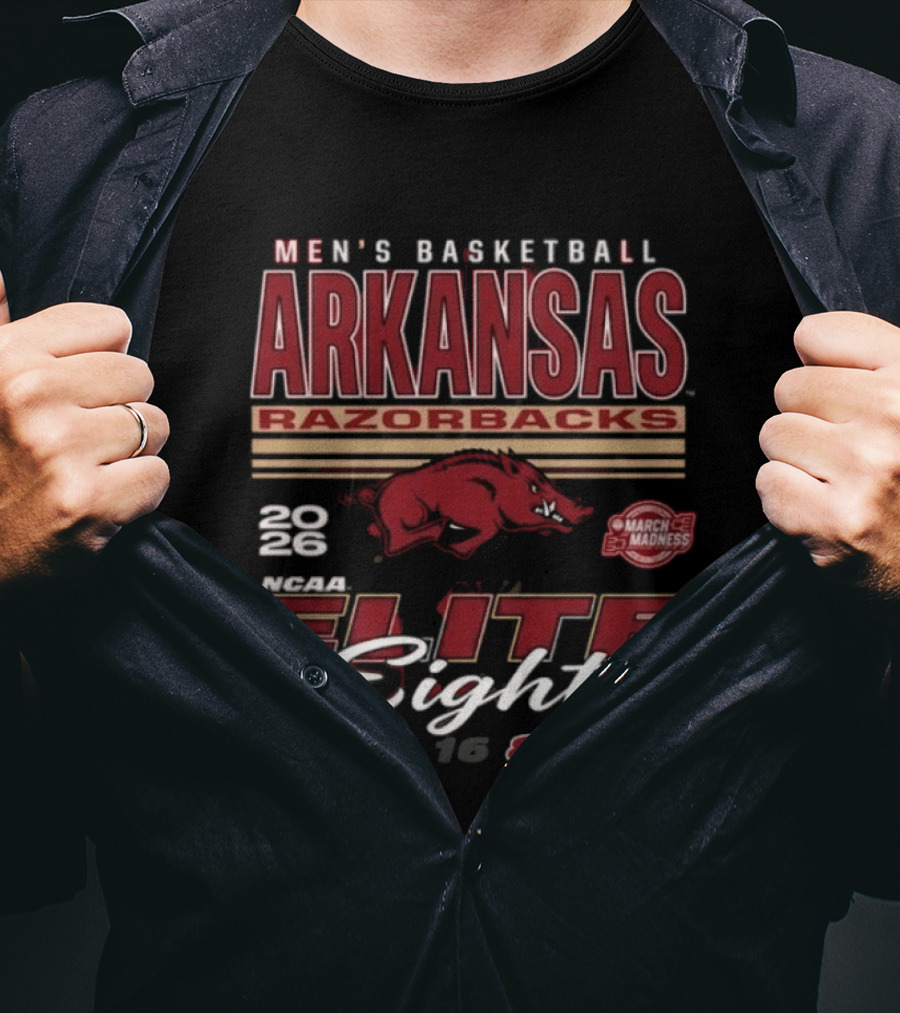 Arkansas Razorbacks Men's Basketball 2026 NCAA March Madness Elite Eight Bound T-Shirt