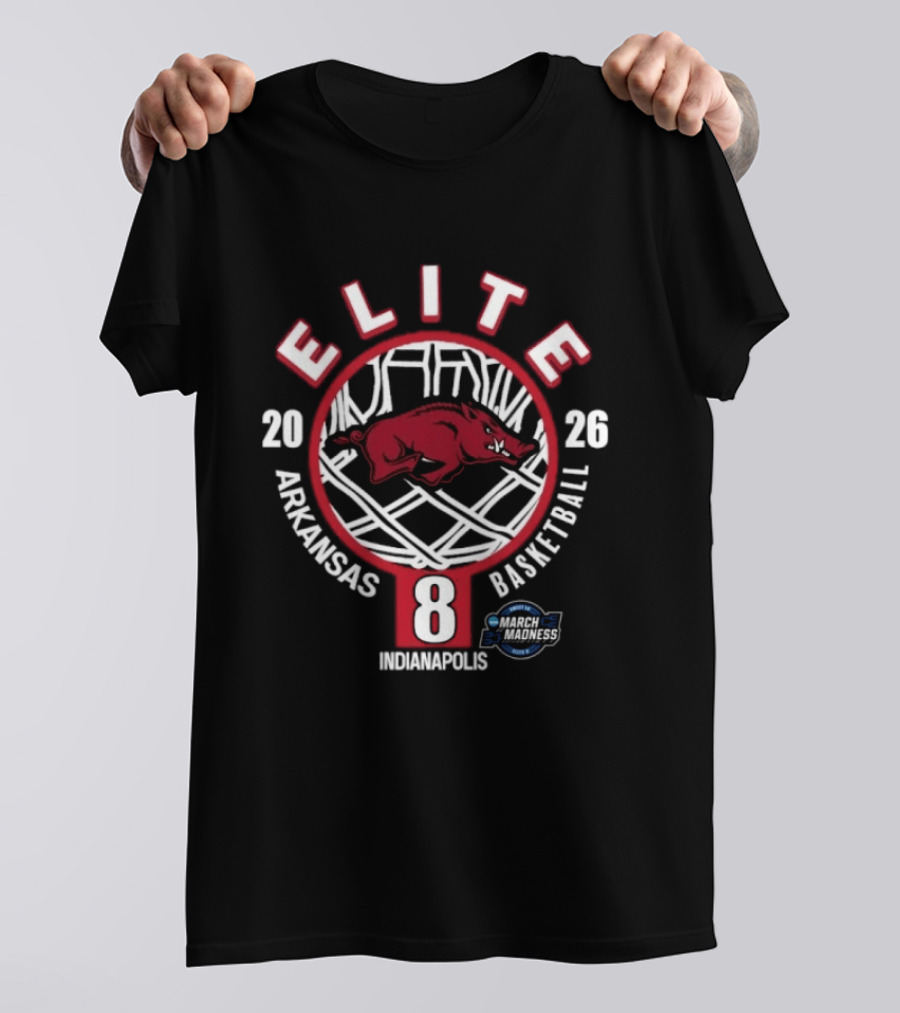 Arkansas Razorbacks Elite Eight 2026 Indianapolis Basketball March Madness T-Shirt
