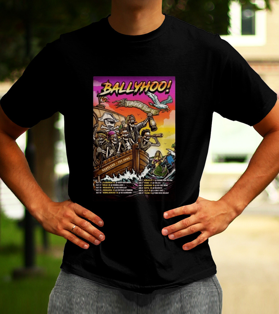 Ballyhoo European Tour 2026 Pirates Maryland Est 1995 T-Shirt