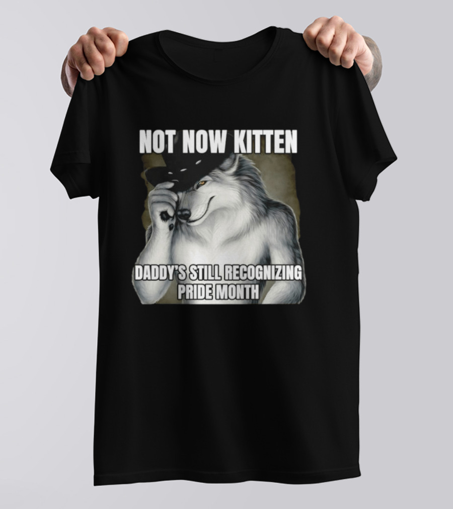Not Now Kitten Daddy's Still Recognizing Pride Month Wolf T-Shirt