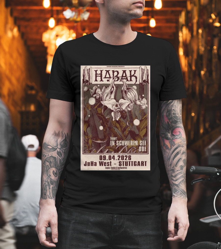 Swamp Booking Presents Habak European Tour 2026 JuHa West Stuttgart Apr 9 In Schwerer See Ode Support T-Shirt