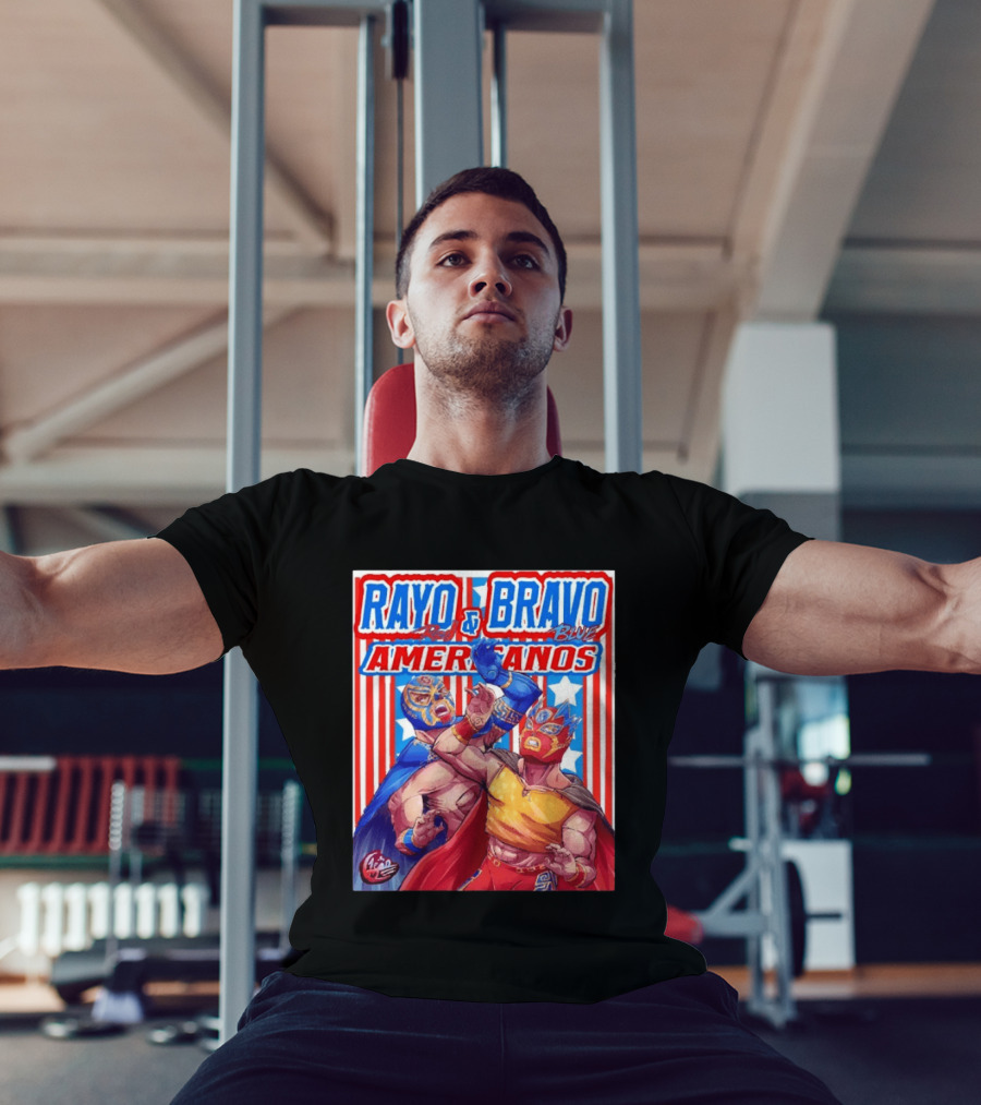 Rayo And Bravo Red Blue Americanos Wrestling Fan Favorite T-Shirt