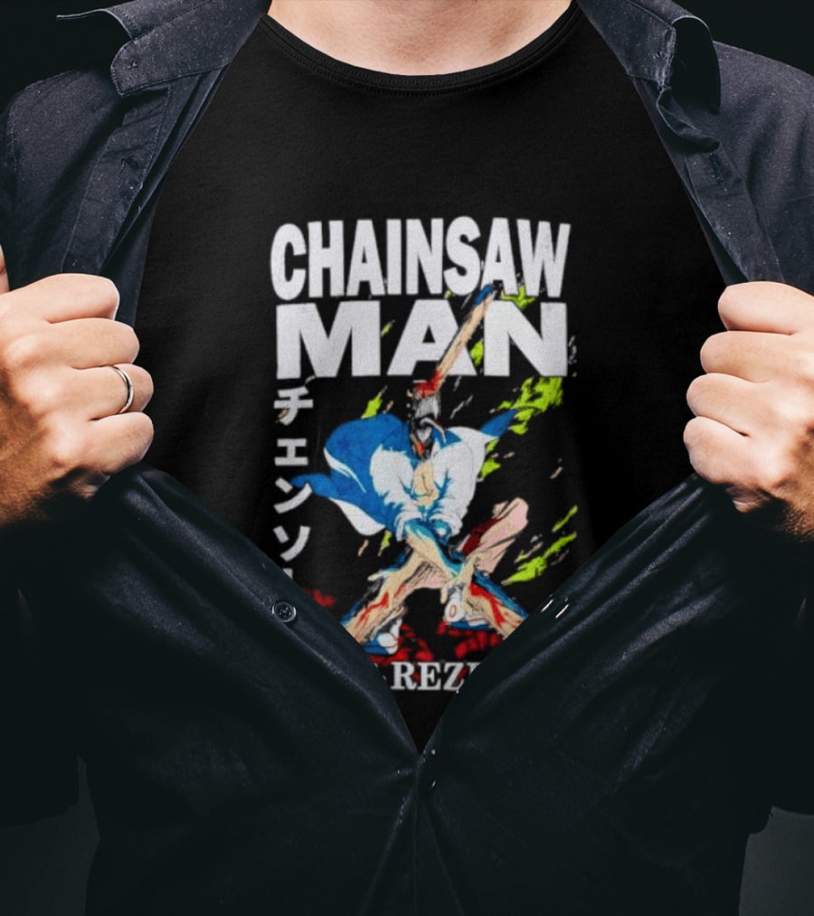 Chainsaw Man Movie Reze Arc Splatter Bold Japanese T-Shirt