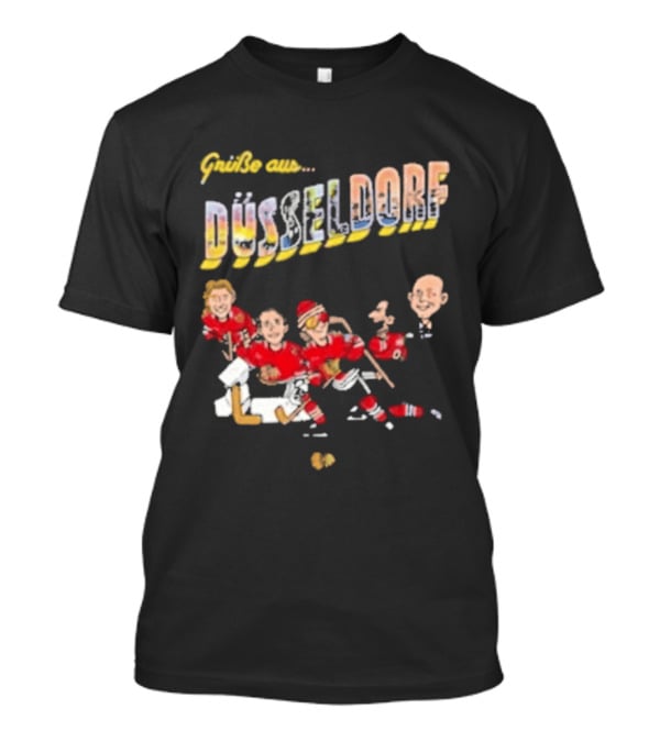 Grüße Aus Düsseldorf Chicago Blackhawks Classic Ice Hockey Scene T-Shirt
