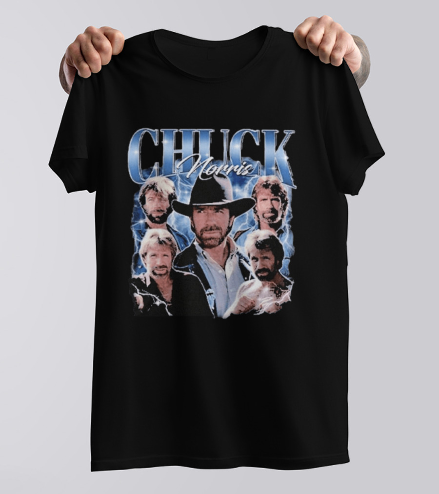 CHUCK NORRIS Iconic Cowboy Multiple Images T-Shirt