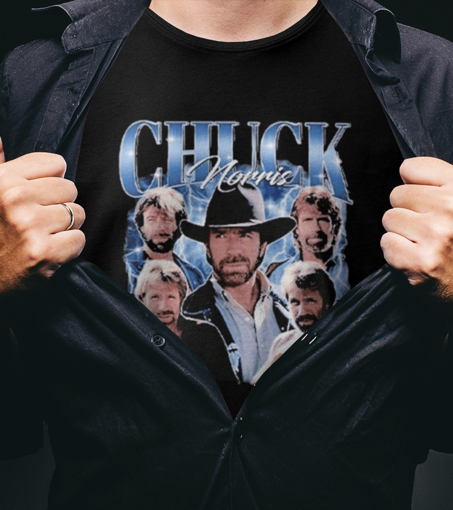 CHUCK NORRIS Iconic Cowboy Multiple Images T-Shirt