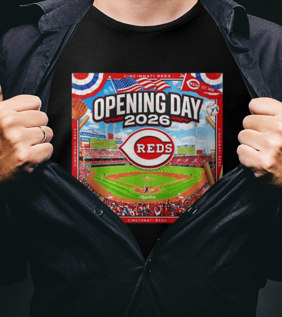 Cincinnati Reds Opening Day 2026 Great American Ball Park Baseball Celebration T-Shirt