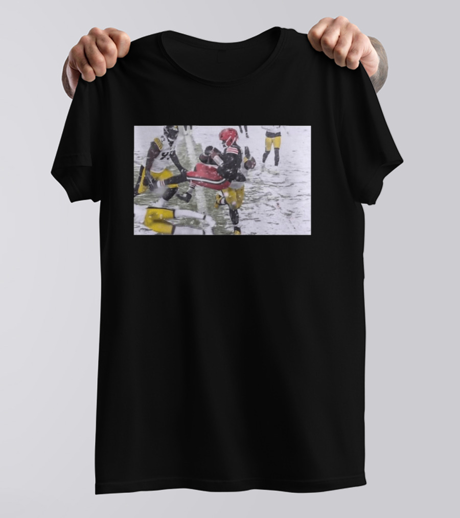 Jameis Winston Cleveland Browns Snow Game Touchdown Action T-Shirt