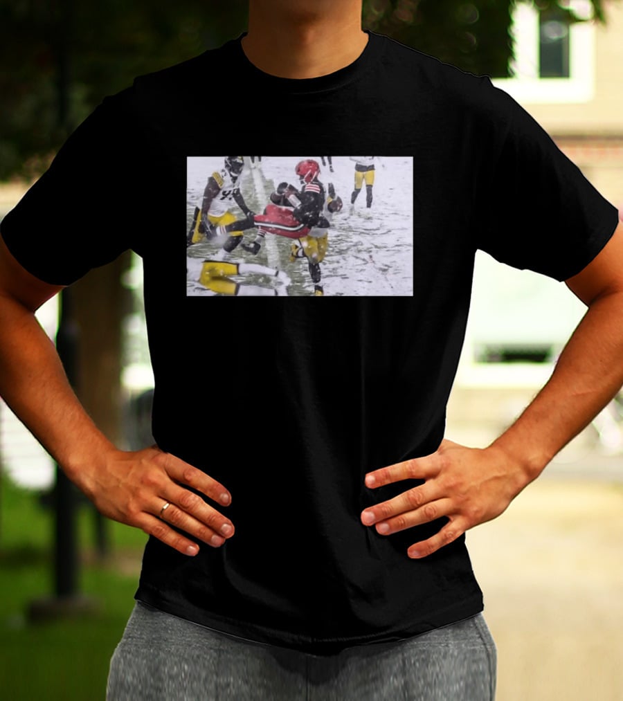 Jameis Winston Cleveland Browns Snow Game Touchdown Action T-Shirt