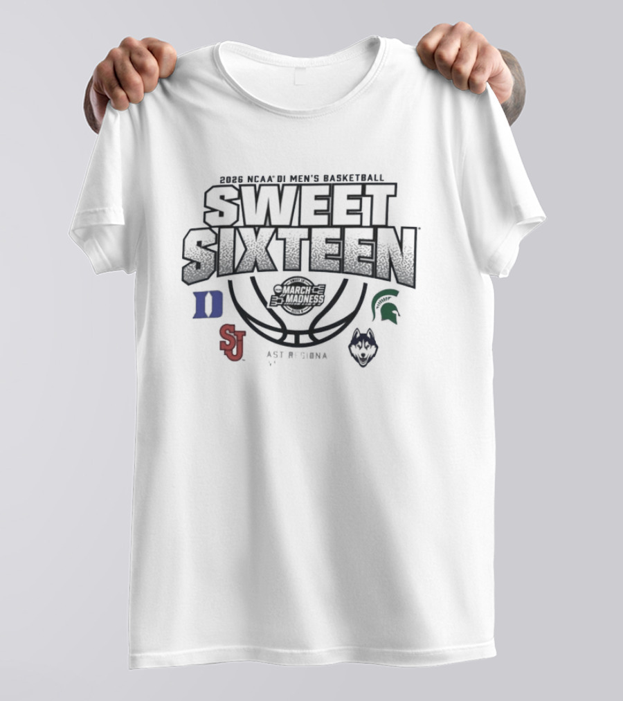 NCAA DI Men's Basketball Sweet 16 March Madness East Regional 2026 Washington DC Spartan Huskies Blue Devils Red Storm T-Shirt