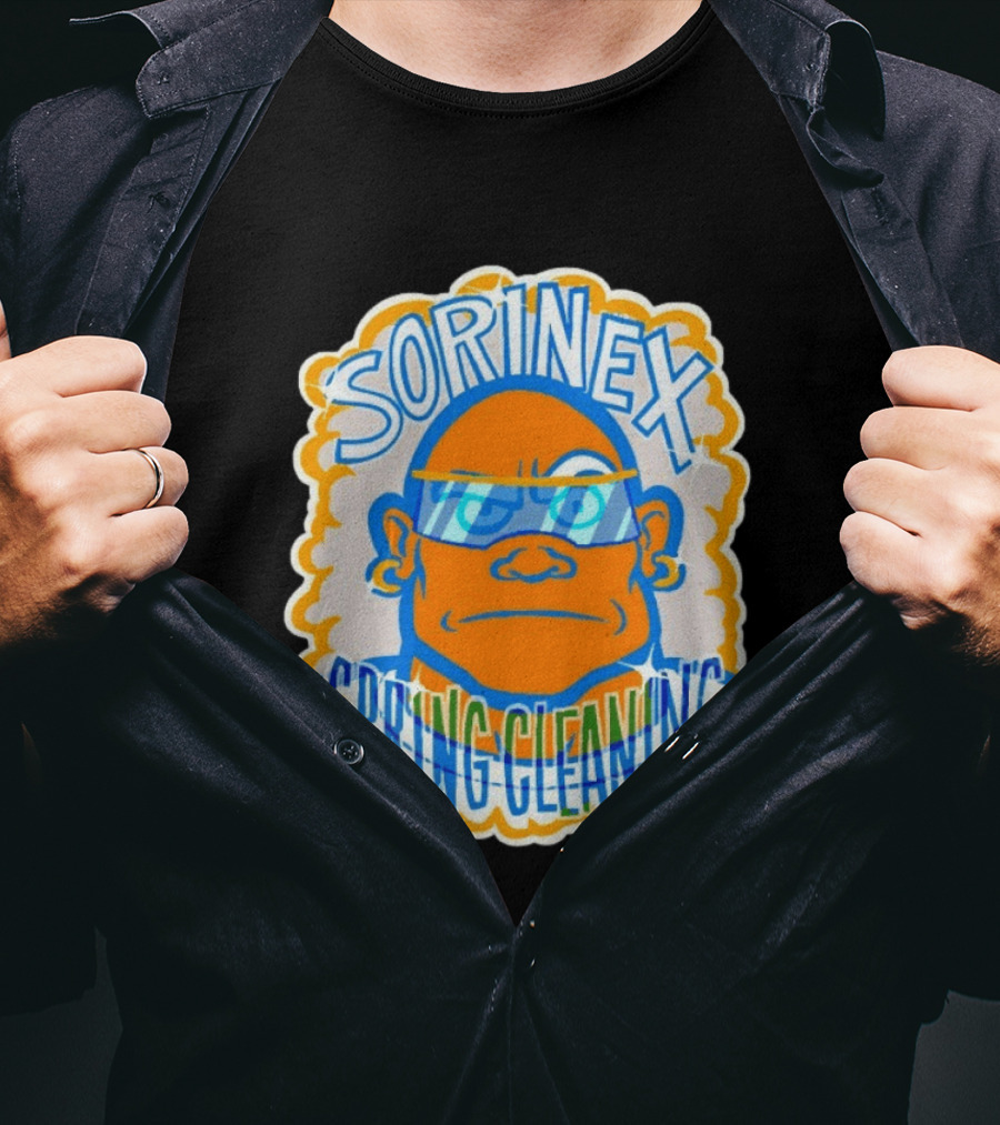 Sorinex Spring Cleaning Blue Orange Bold Character Head T-Shirt