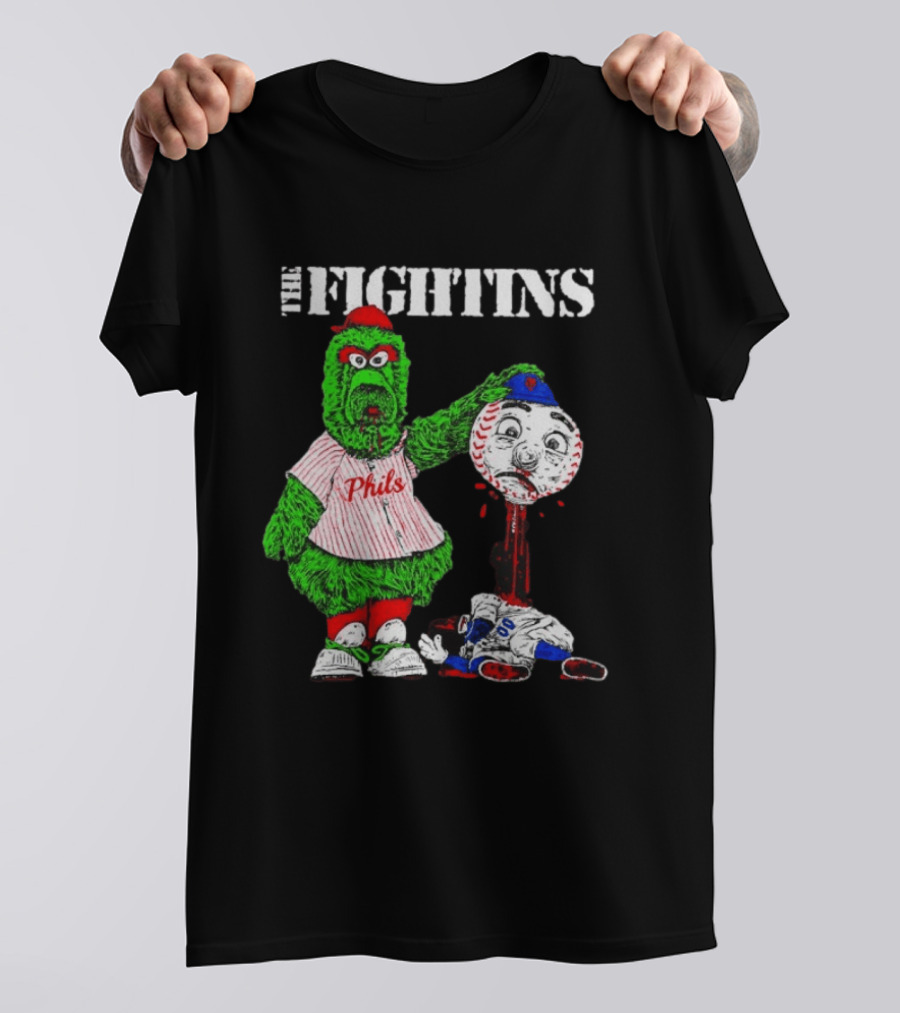 The Fightins Phillie Phanatic Philadelphia Phillies Holding Mr. Met T-Shirt