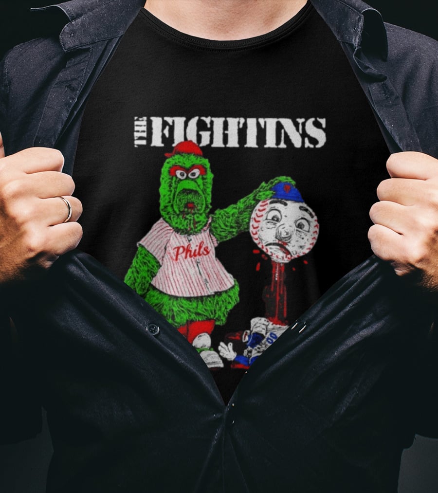The Fightins Phillie Phanatic Philadelphia Phillies Holding Mr. Met T-Shirt