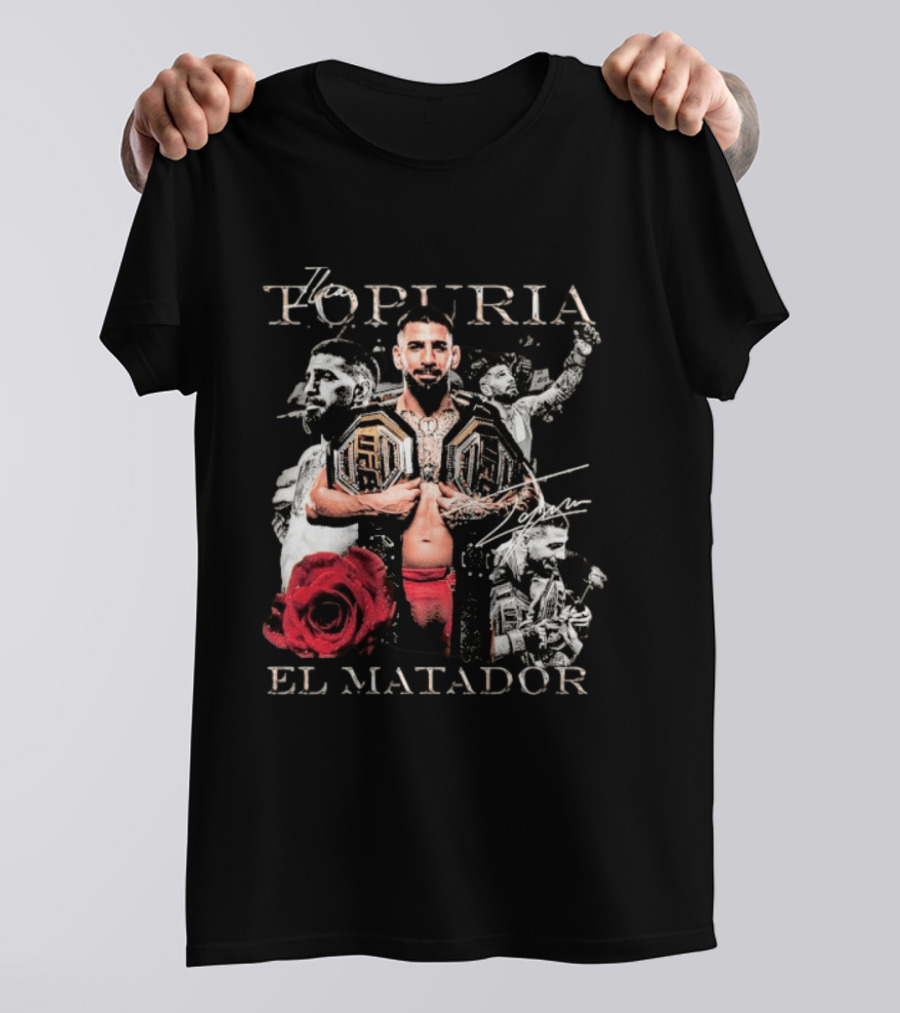 Topuria El Matador Ilia UFC Fighter With Championship Belt Concept T-Shirt