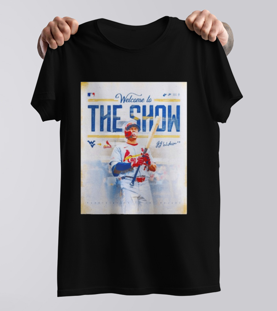 Welcome To The Show JJ Wetherholt St. Louis Cardinals MLB WVU Baseball T-Shirt