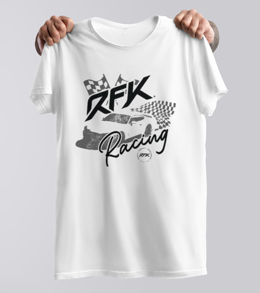 RFK Racing Tribe Co Racecar Checkered Flags T-Shirt