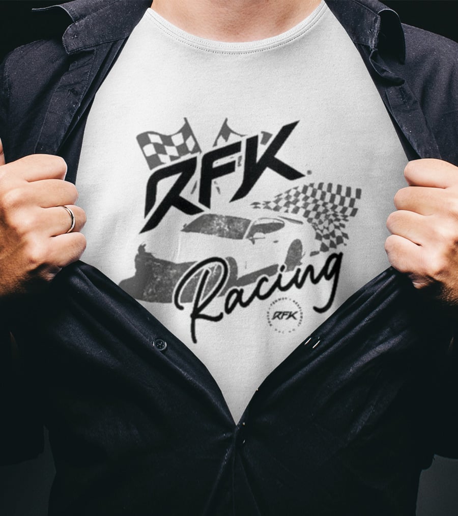 RFK Racing Tribe Co Racecar Checkered Flags T-Shirt
