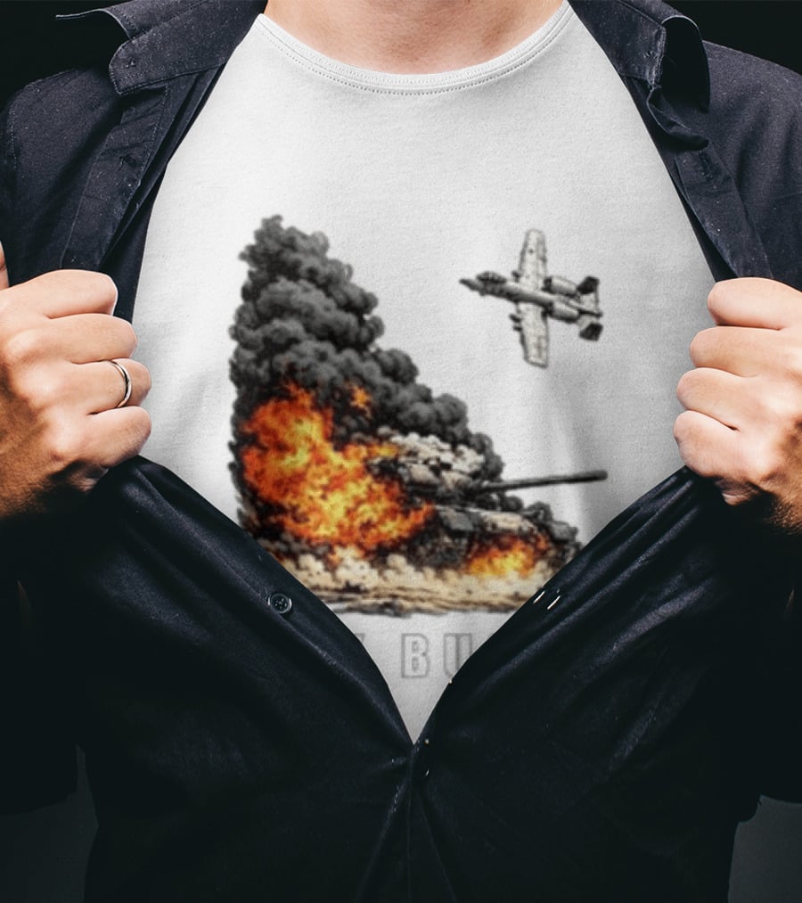 Tank Buster Explosion Fighter Plane Attack T-Shirt