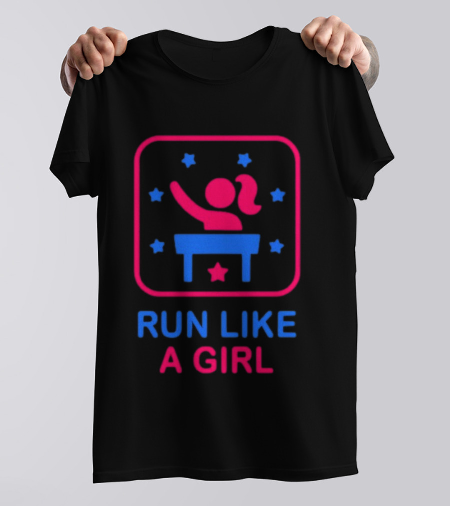 Run Like A Girl Happy Women's History Month Empowerment Stars T-Shirt