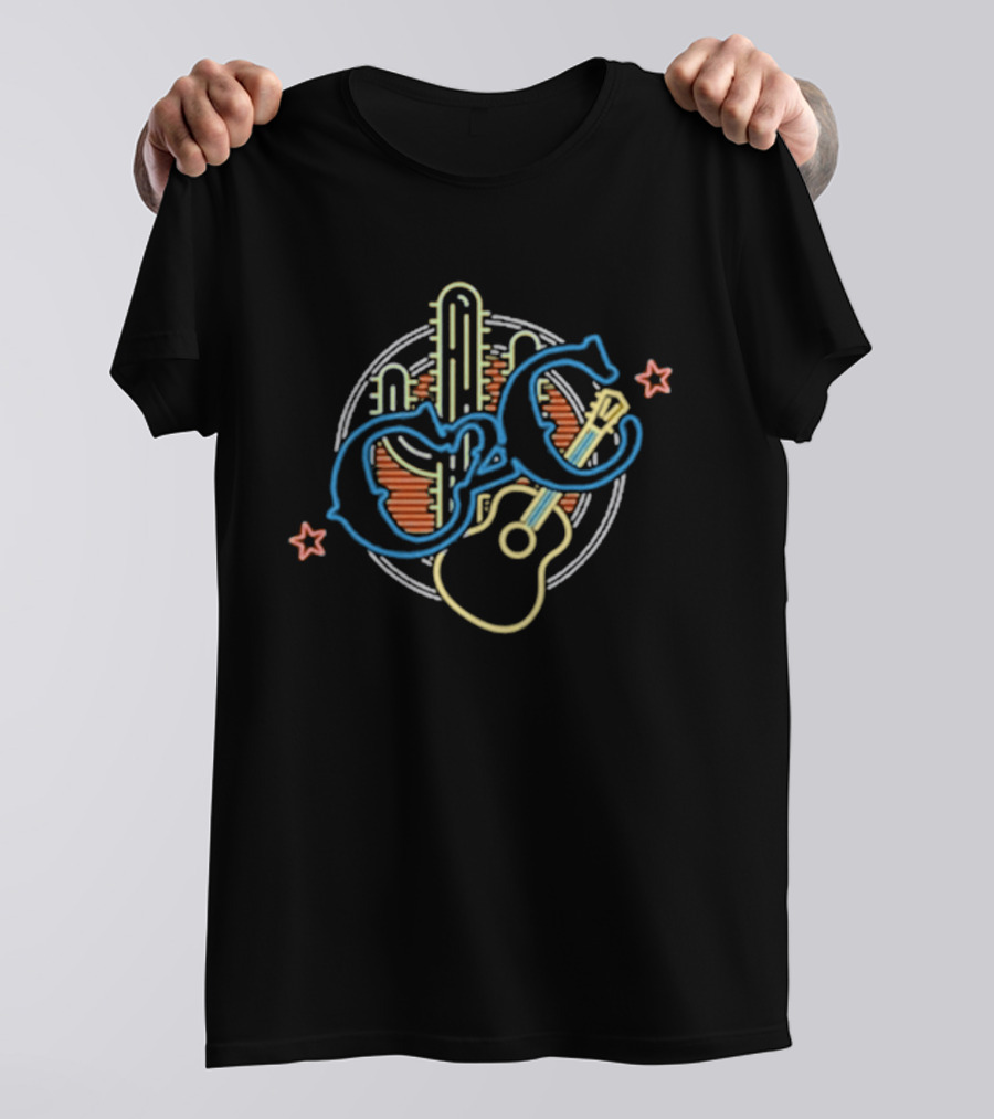 Country To Country 2026 Belfast Tour Guitar Cactus Stars T-Shirt