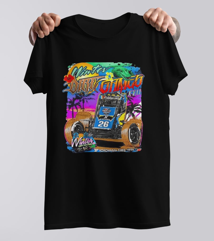 Winter Dirt Games XVII Sprint Car Yokohama Tires FloRacing 26 Tropical T-Shirt