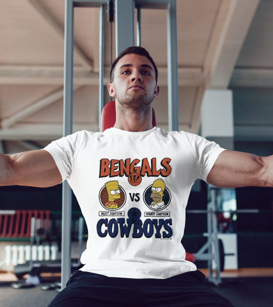 Bengals Vs Cowboys Bart Simpson Homer Simpson T-Shirt