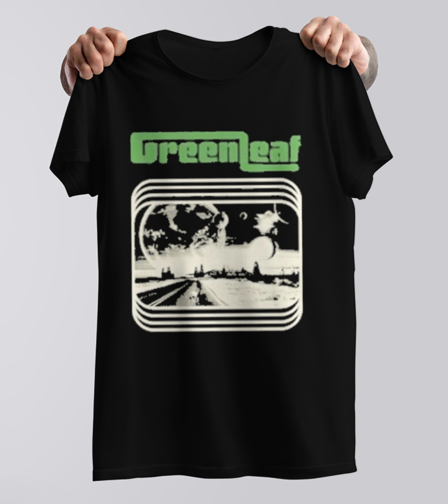 Greenleaf Black Space Scenic Globe With Railway Tracks T-Shirt