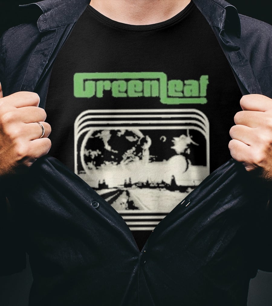 Greenleaf Black Space Scenic Globe With Railway Tracks T-Shirt