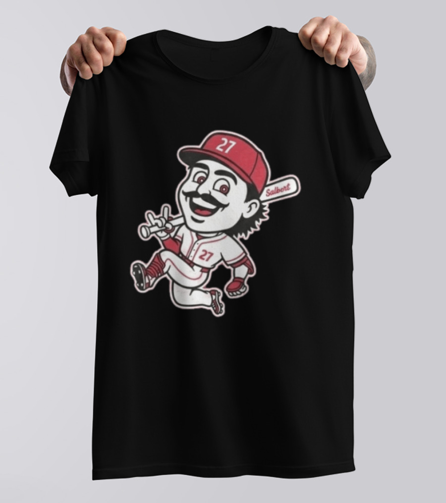 Sal Stewart Cartoon Baseball Character Number 27 Salbert T-Shirt