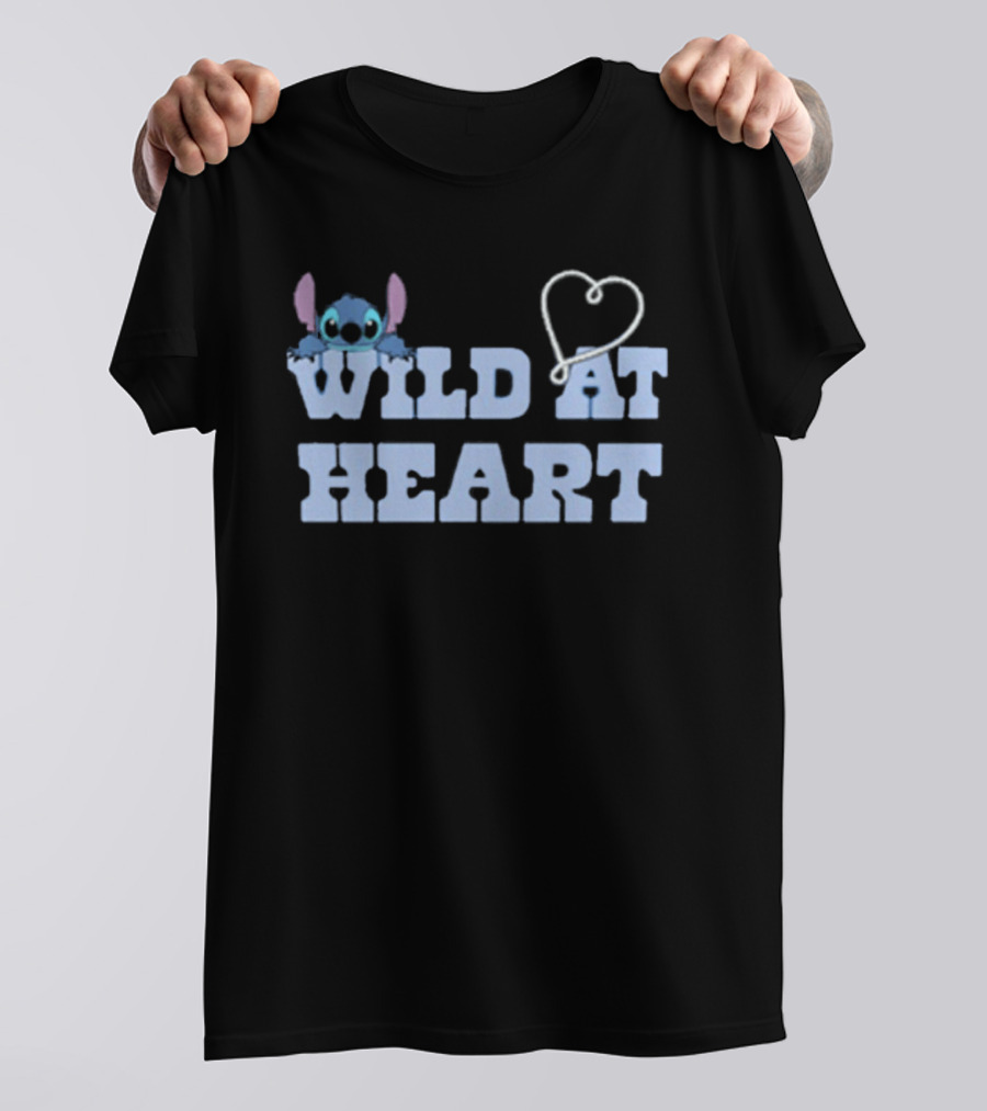 Wild At Heart Stitch Disney Character Cute Alien Heart T-Shirt
