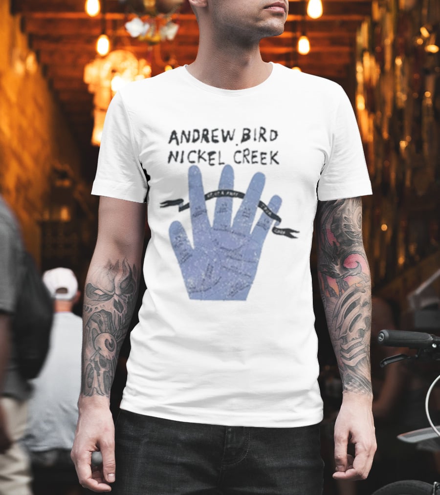 Andrew Bird Nickel Creek Blue Hand Visual T-Shirt