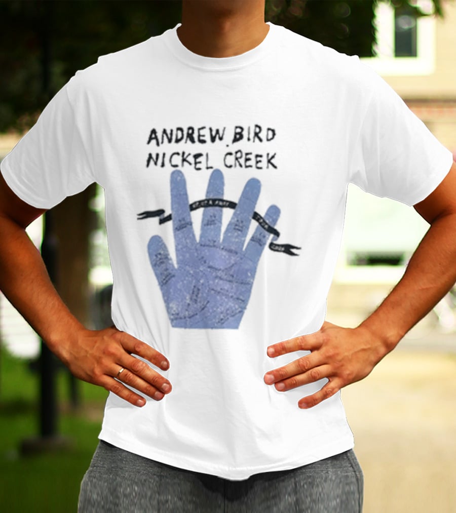Andrew Bird Nickel Creek Blue Hand Visual T-Shirt