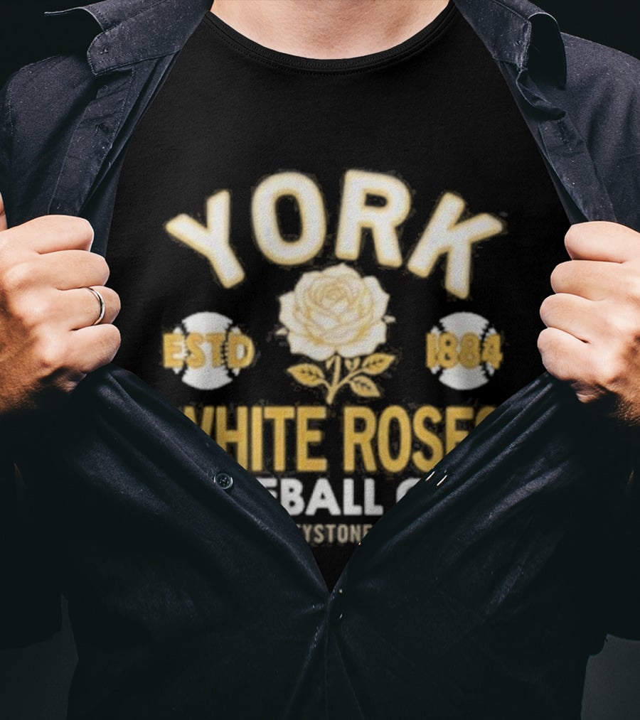 York White Roses Baseball Club Estd 1884 Classic Sports T-Shirt