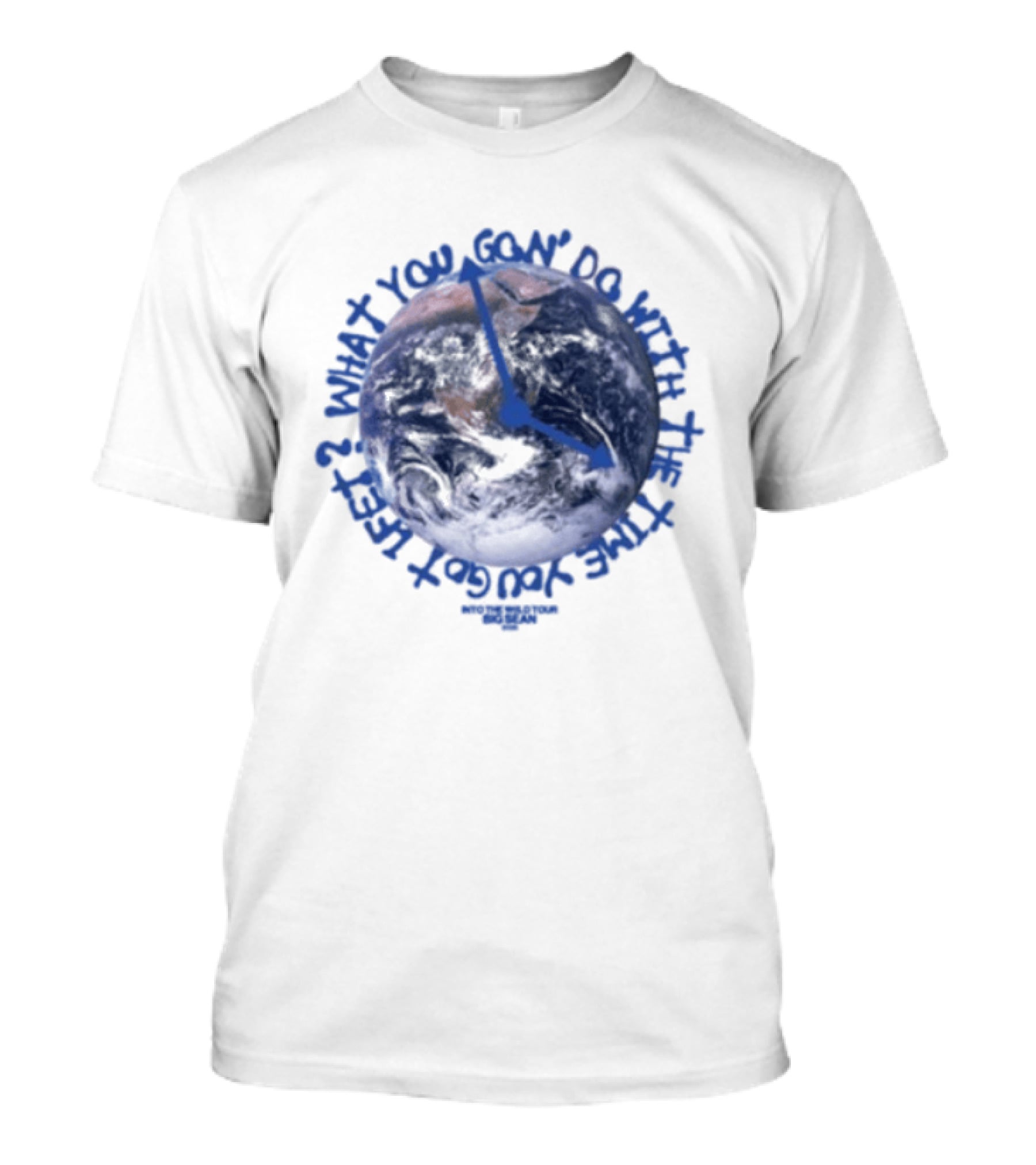 Big Sean Into The W!ld Tour Earth Image With Blue T-Shirt