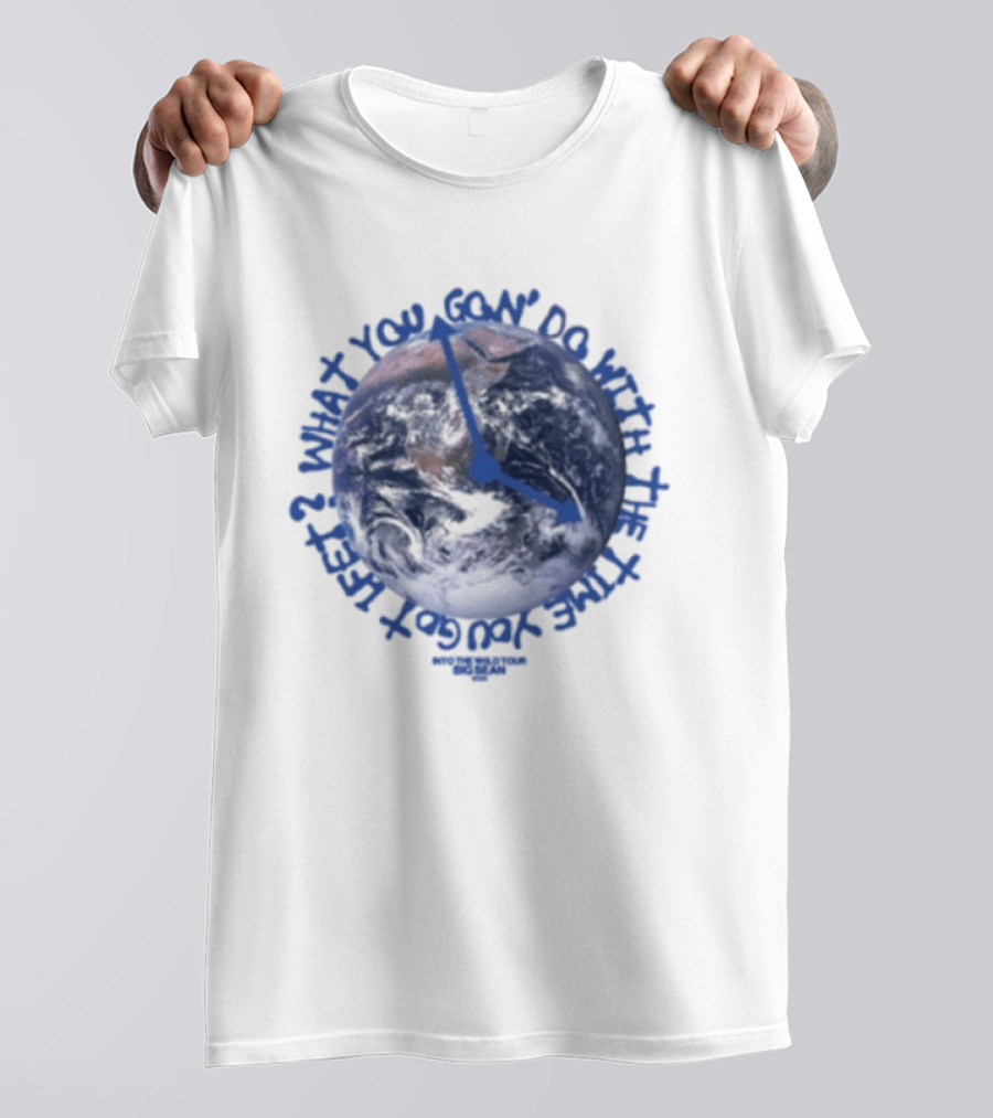 Big Sean Into The W!ld Tour Earth Image With Blue T-Shirt