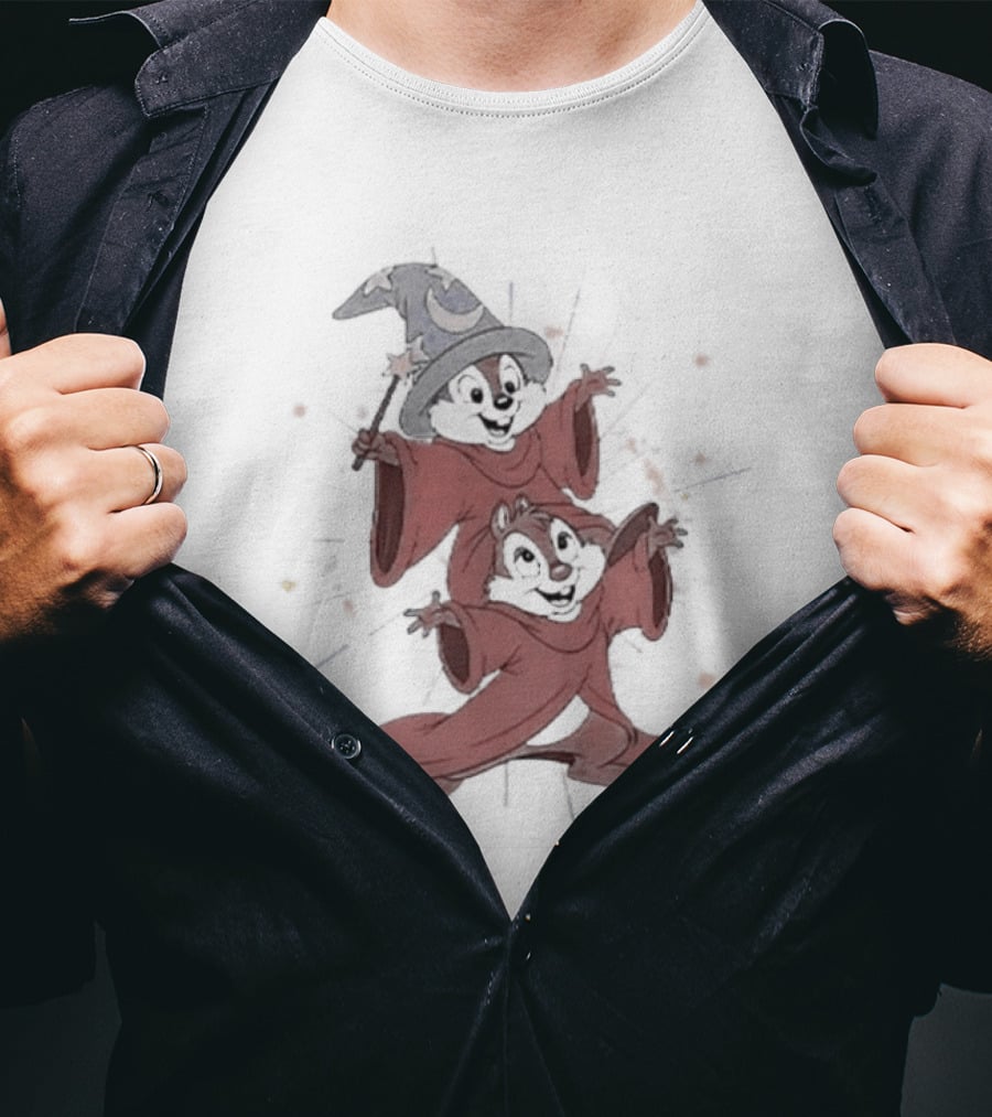 Chip And Dale Disney Wizard Halloween Costumes T-Shirt