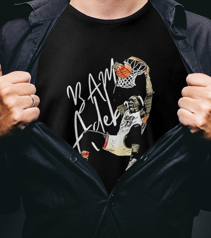 Bam Adebayo Dunking 13 Miami Basketball Player Fan Gear T-Shirt
