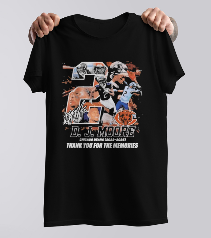 D J Moore Chicago Bears 2023 2025 Thank You For The Memories T-Shirt