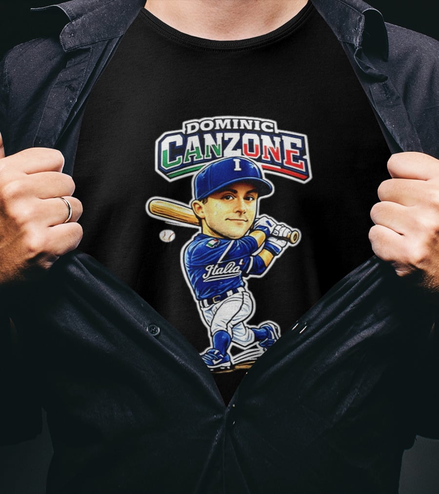 Italy Baseball Classic Dominic Canzone Italia Team Caricature T-Shirt