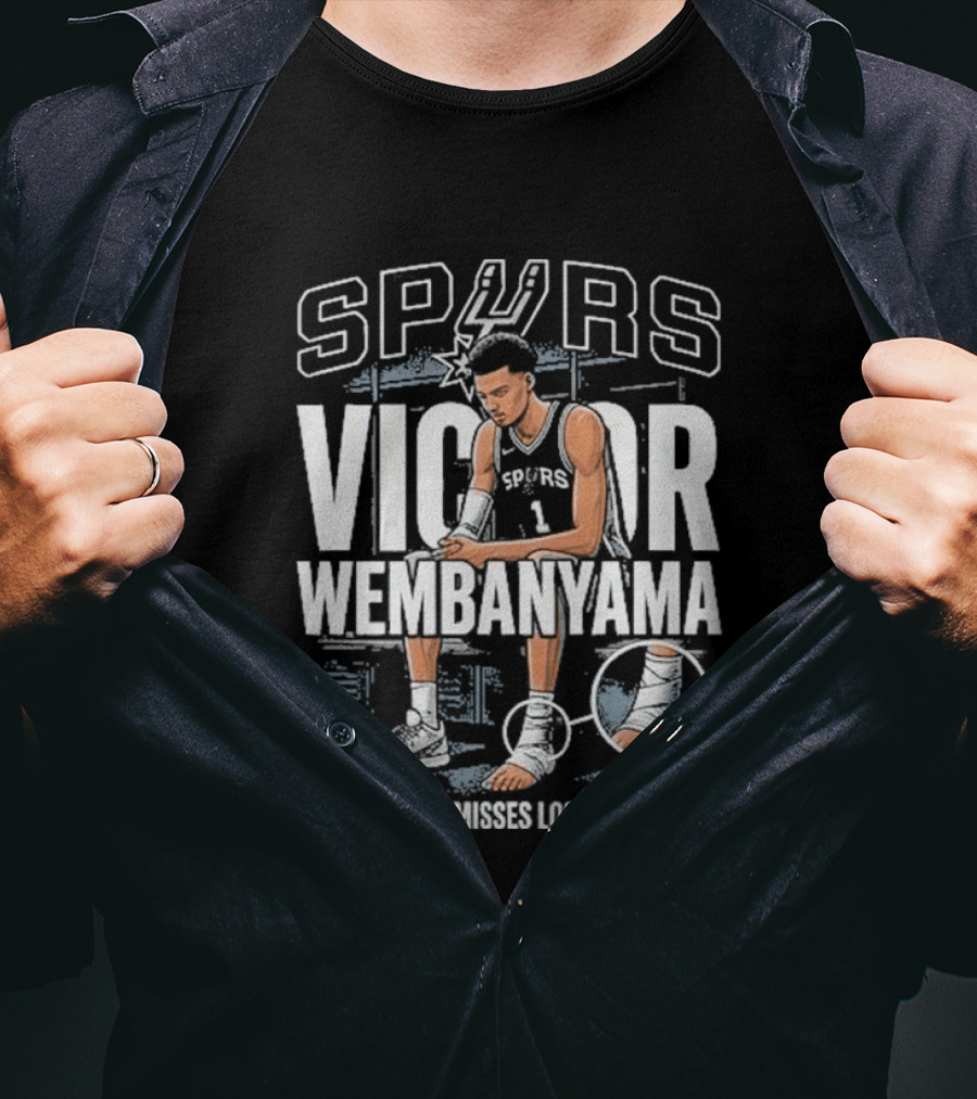 Spurs Victor Wembanyama Ankle Injury Misses Loss To Nuggets T-Shirt