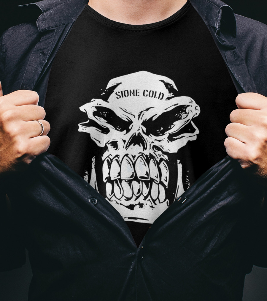 Stone Cold Steve Austin Hellraiser Skull Snow Wash T-Shirt