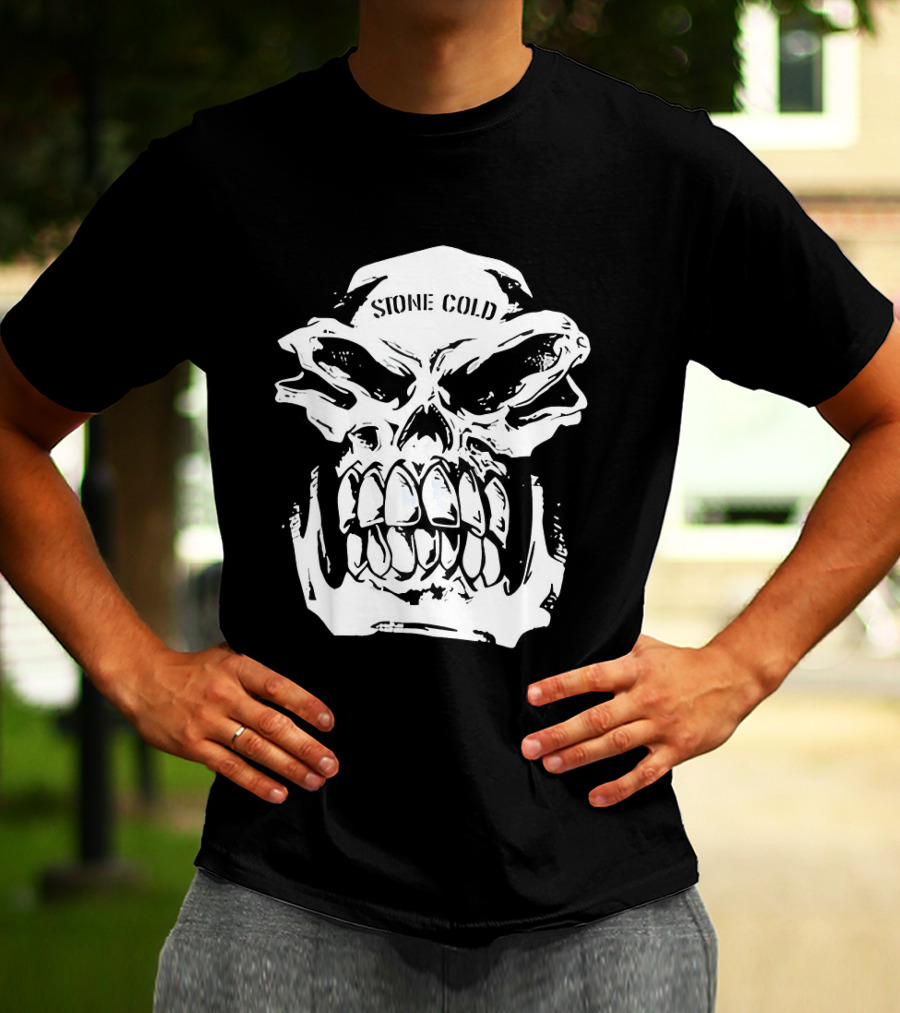 Stone Cold Steve Austin Hellraiser Skull Snow Wash T-Shirt